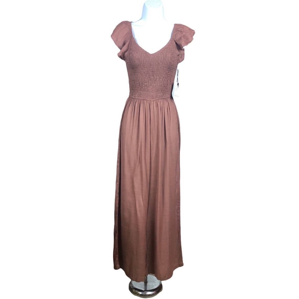 Japna Jumpsuit, Mauve/Dusty Rose with flutter sleeves